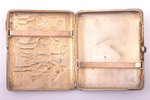 cigarette case, silver, "Three heroes", 875 standard, 157.90 g, silver stamping, 9.1 x 10.4 x 1.9 cm...