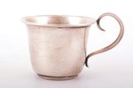 tea pair, silver, 875 standard, 96.45 g, h (cup) 5.9 cm, Ø (saucer) 11.3 cm, the 20-30ties of 20th c...