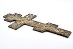 крест, Распятие Христово, медный сплав, 2-цветная эмаль, Российская империя, 2-я половина 19-го века...