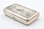 cigarette case, silver, 84 standard, 145.15 g, niello enamel, 10.6 x 6.1 x 2.2 cm, 1872, Moscow, Rus...