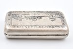 etvija, sudrabs, 84 prove, 145.15 g, melnināšana, 10.6 x 6.1 x 2.2 cm, 1872 g., Maskava, Krievijas i...