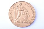 5 латов, 1991 г., пробная монета, инвентарный номер на гурте, бронза (томпак), Латвия, 26.89 г, Ø 38...