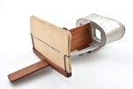 stereoscope, included set of zoo photos, manufactured by "Underwood & Underwood", New York, wood, me...