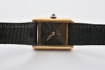 rokas pulkstenis, "Cartier", mehāniskais, sudrabs, zeltījums, 925 prove, kopējais svars (ar siksniņu...