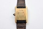 наручные часы, "Cartier", механические, серебро, позолота, 925 проба, общий вес (с ремешком) 21.95 г...