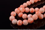 a necklace, Japanese deep sea coral, diameter of the beads 0.8 cm, 46.50 g., necklace length 50.5 cm...