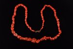 beads, coral Sardo Grezzo, size of the beads: (largest) 1.6x1.5x0.9 cm / (smallest) 0.6x0.4x0.4 см,...