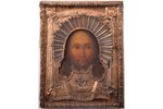 icon, Jesus Christ Pantocrator, in icon case, board, silver, painting, 84 standard, Russia, 1830, 17...