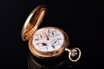 pocket watch, Russia, Switzerland, gold, 56, 14 K standart, 100.36 g, 6.75 x 5.25 cm, Ø 52.5 mm, wor...