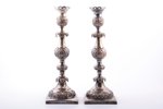 pair of candlesticks, silver, 84 standart, 1887, 633.60 g, by Szmul Szkarłat, Minsk, Russia, h 31 cm...
