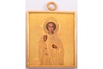 икона, Святой великомученик Георгий Победоносец, серебро, золочение, живопись на цинке, 84 проба, Ро...