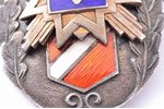 school badge, LMV, Liepāja Secondary Art School, silver, 875 standard, Latvia, 1940, 42.2 x 29 mm, 1...