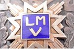 школьный знак, LMV, Лиепайская художественная средняя школа, серебро, 875 проба, Латвия, 1940 г., 42...