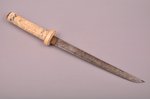 knife, total length 42.4 cm, blade length 27.7 cm, bone, Japan, the 19th cent....