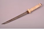 нож, общая длина 42.4 см, длина лезвия 27.7 см, кость, Япония, 19-й век...