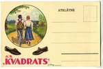 открытка, реклама, акционерное общество "Квадрат", Латвия, 20-30е годы 20-го века, 14x9 см...