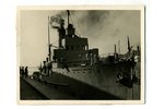 фотография, военный корабль "Prezidentos Smetona", Мемель, Литва, 20-30е годы 20-го века, 8,4x6,4 см...