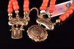 a bracelet, coral "Salmon", gold, 585 standard, 24.62 g., coral, the 20-30ties of 20th cent., Nether...