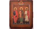 icon, Holy Martyrs and Confessors Gurias, Samonas and Abibus, board, painting, guilding, Russia, the...