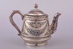 small teapot, silver, 875 standard, 187.15 g, niello enamel, gilding, h 10.5 cm, the artistic plant...