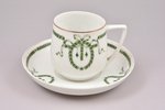 tējas pāris, porcelāns, Gardnera porcelāna rūpnīca, Krievijas impērija, 20. gs. sākums, tasītes augs...