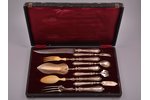flatware set, silver/metal, 950 standart, 9 items, total weight of items 720.30g, France, in a box...