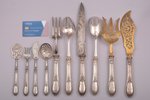 flatware set, silver, 10 items, 800, 950 standard, total weight of items 815.20, metal, France, in a...