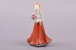figurine, Girl in traditional costume with flowers, porcelain, Riga (Latvia), USSR, Riga porcelain f...