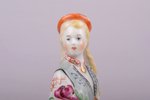 statuete, Tautu meita ar ziediem, porcelāns, Rīga (Latvija), PSRS, Rīgas porcelāna rūpnīca, 20 gs. 5...