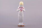 figurine, Girl with flowers, porcelain, Riga (Latvia), USSR, Riga porcelain factory, molder - Vera V...