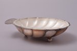 ashtray, silver, 830 standard, silver weight 52.15, with glass insert, 11 x 9.8 cm, 1959, Turku, Fin...