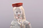 статуэтка, Девушка в национальном костюме с камышом, фарфор, Рига (Латвия), СССР, Рижская фарфоровая...