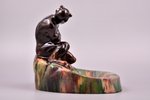 figurine, ashtray, Devil, ceramics, Riga (Latvia), M.S. Kuznetsov manufactory, 1934-1940, 21.2 x 22....