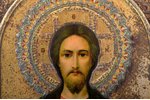 icon, Jesus Christ Pantocrator, printed on tin, board, metal, Zhako and Bonaker factory, Russia, the...