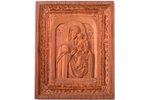 ikona, Svjatogorskas Dievmāte, koks, kokgrebums, 11.3 x 9 x 1.2 cm...