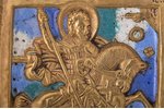 ikona, Svētais Lielmoceklis Georgijs (Juris) Uzvarētājs, vara sakausējuma, liešana, 4-krāsu emalja,...