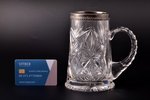 beer mug, silver, 875 standard, crystal, h 15 cm, Latvia...