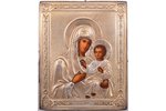 икона, Иверская икона Божией Матери, доска, серебро, живопиcь, 84 проба, Российская империя, 1896-19...