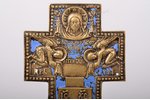 крест, Распятие Христово, медный сплав, 2-цветная эмаль, Российская империя, начало 20-го века, 37.7...