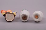 set of 6 saltcellars, porcelain, Germany(?), h 3.5 - 6.6 cm...