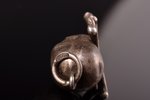 a pendant, "Skull" (BONE FRAGMENT GLUED), silver, 84 ПТ standard, the item's dimensions 1.8 x 1.7 cm...