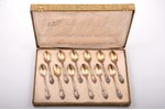 set of 12 teaspoons, silver, 950 standard, 282.10 g, 13.6 cm, France, in a box...