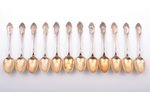 set of 12 teaspoons, silver, 950 standard, 282.10 g, 13.6 cm, France, in a box...