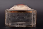 case, silver, total weight of the lid 136.35, semi-precious stones, crystal, 9 x 12.9 x 10.2 cm...