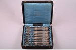 set of 12 oyster forks, silver, 950 standard, 247.05 g, 14 cm, France, in a box...