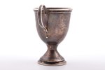 charka (little glass), silver, 84 standard, 30 g, engraving, h 6.4 cm, by Ivan Saltykov, 1896-1907,...