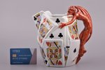 krūka, "Velns ar spēļu kārtīm", porcelāns, Royal Tettau, Vācija, 20. gs. 2. puse, h 18.8 cm...