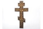 крест, Распятие Христово, медный сплав, 3-цветная эмаль, Российская империя, рубеж 19-го и 20-го век...