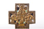 крест, Распятие Христово, медный сплав, 3-цветная эмаль, Российская империя, рубеж 19-го и 20-го век...