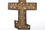 krusts, Kristus Krustā Sišana, vara sakausējuma, 3-krāsu emalja, Krievijas impērija, 19. un 20. gads...